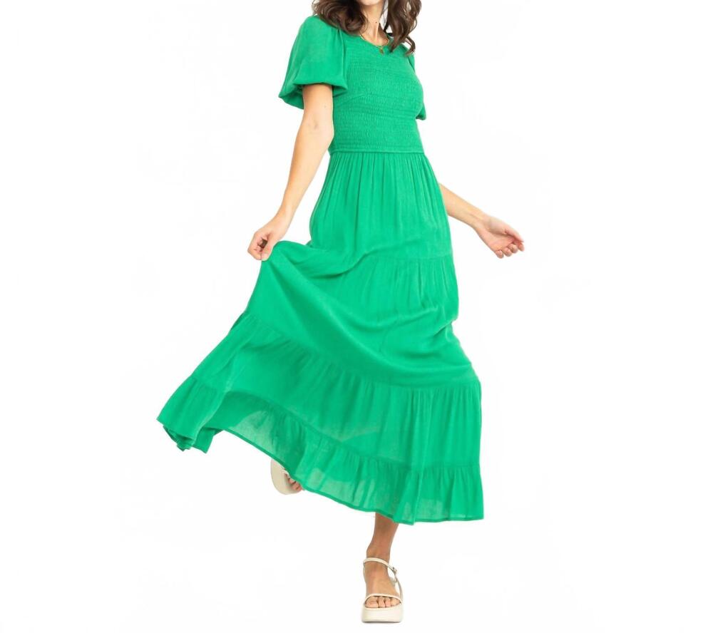 NEW HYFVE short sleeve maxi dress in green